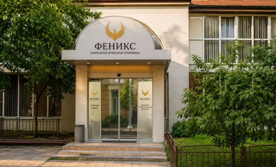 Вход в наркологическую клинику «Феникс» в Меленках